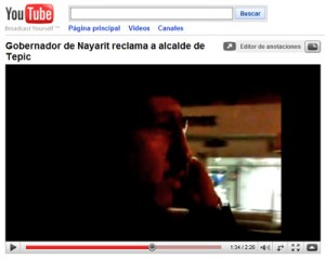 La llamada con Roberto Sandoval que el Gobernador grabó y subio a su canal de YouTube. (Cortesía: NayaritEnLinea.net)